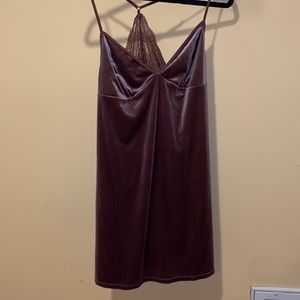 Purple Silk Slip Dress